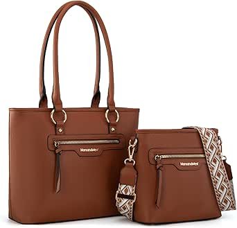 Montana West 2Pcs Handbags Sets for Women Large Tote Bags Cute Crossbody Purses
