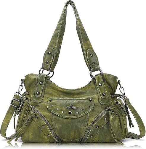 Angel Kiss Hobo Bag for Women Retro Leather Purses and Handbags Roomy Soft Ladies Satchel Bags with Crossbody Strap